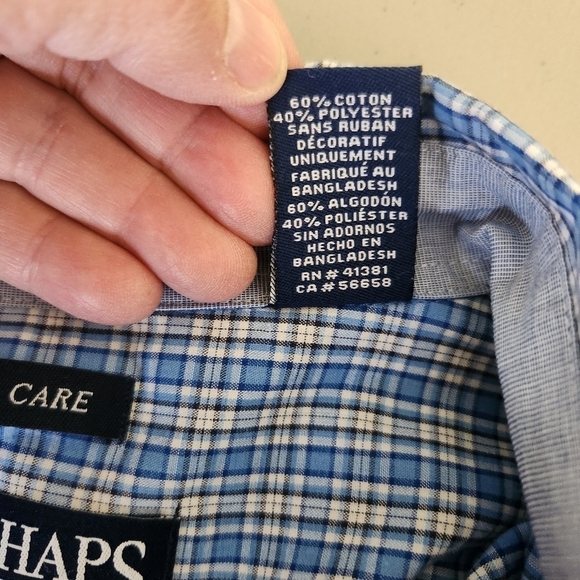 Chaps Plaid Button Down Shirt Mens, sz XL - Picture 6 of 6